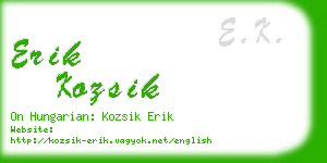 erik kozsik business card